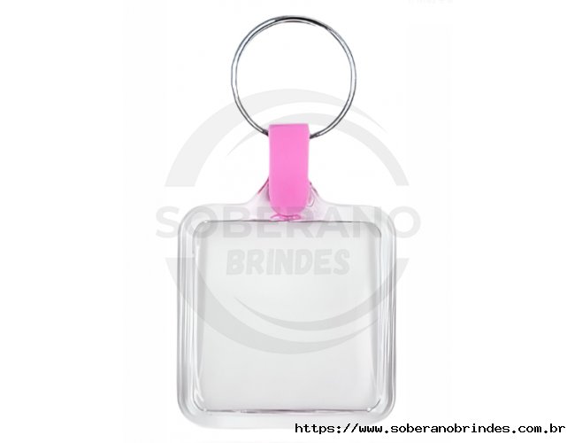 Chaveiro Acrlico Quadrado Personalizado