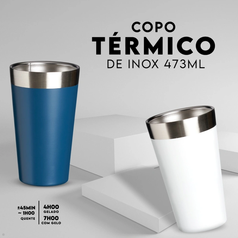 Copo térmico com tampa personalizado